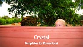  Presentation with picnic - Presentation design featuring toddler peeks over the top background and a coral colored foreground