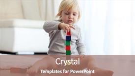  Presentation with buidling blocks - Slides consisting of toddler playing with wooden blocks background and a coral colored foreground