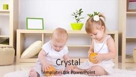  Presentation with toddlers - Colorful slide set enhanced with toddlers playing at home kids backdrop and a lemonade colored foreground