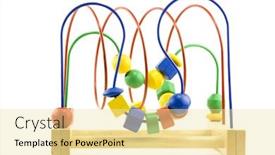  Presentation with wooden toy - PPT theme having toddlers-wooden-toy-learning background and a blonde colored foreground