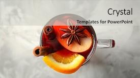  Presentation with mulled wine - Cool new PPT theme with toddy drink - glass cup of delicious christmas backdrop and a  colored foreground