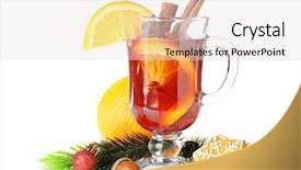  Presentation with mulled wine - PPT layouts having toddy drink - glass cup of delicious mulled background and a  colored foreground