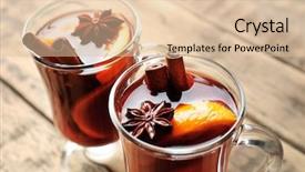  Presentation with mulled wine - Beautiful PPT layouts featuring toddy drink - glass cups of delicious christmas backdrop and a lemonade colored foreground