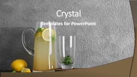  Presentation with old wooden table food - Slides enhanced with toddy drink - glass jug with lemonade background and a  colored foreground