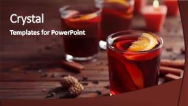  Presentation with delicious christmas cookies - Colorful slides enhanced with toddy drink - glass of delicious christmas mulled backdrop and a  colored foreground