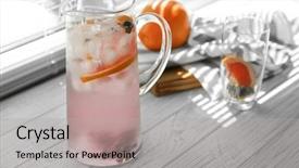 Presentation with lemonade - Audience pleasing PPT layouts consisting of toddy drink - glass of lemonade with grapefruit backdrop and a  colored foreground