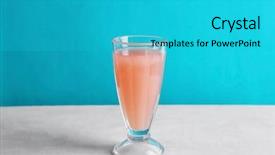  Presentation with pink and blue acrylic smoke white - Slide deck consisting of toddy drink - glass of pink lemonade background and a  colored foreground