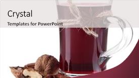  Presentation with wine read - Theme having toddy drink - mulled wine with nuts background and a  colored foreground