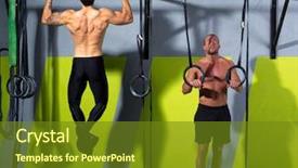  Presentation with dip - Presentation theme featuring toes to bar man pull background and a  colored foreground