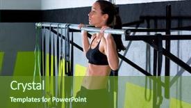  Presentation with bare breasted woman - PPT theme having toes to bar woman pull background and a tawny brown colored foreground