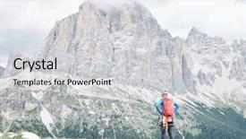  Presentation with backpack - PPT layouts consisting of tofana di rozes before ascent background and a light gray colored foreground