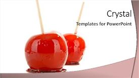  Presentation with apple - PPT layouts consisting of candied apples - toffee apple on white background background and a white colored foreground