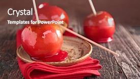  Presentation with apple - PPT theme enhanced with toffee apple background and a tawny brown colored foreground