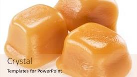  Presentation with candy - PPT theme consisting of toffee-or-candy-caramel-sweets background and a yellow colored foreground