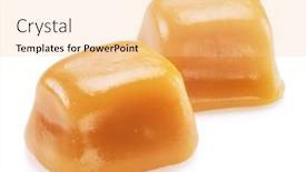  Presentation with candy - Theme featuring toffee-or-candy-caramel-sweets background and a lemonade colored foreground