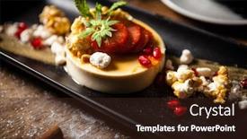  Presentation with strawberries - Slide deck enhanced with toffee-panna-cotta-with-strawberries background and a wine colored foreground