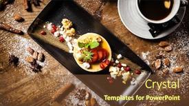  Presentation with strawberries - Slide deck enhanced with toffee-panna-cotta-with-strawberries background and a tawny brown colored foreground