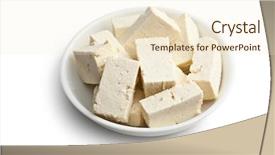  Presentation with ceramic - Audience pleasing presentation theme consisting of tofu in ceramic bowl backdrop and a cream colored foreground