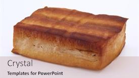  Presentation with dry - Slides consisting of tofu-isolated-on-white-background background and a coral colored foreground