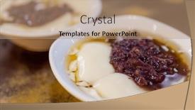  Presentation with pudding - Slides enhanced with tofu-pudding-with-red-bean background and a coral colored foreground