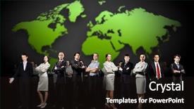  Presentation with world map - PPT theme with together against a world map background and a wine colored foreground