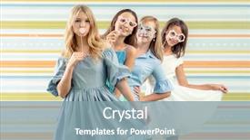  Presentation with colorful birthday frame party - Cool new presentation design with together and holding toy shape backdrop and a mint green colored foreground