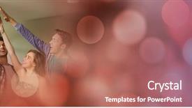  Presentation with team hands - Colorful presentation design enhanced with together and red bokeh transition backdrop and a  colored foreground