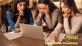  Presentation with group of 7 - PPT theme featuring together and worried with final background and a tawny brown colored foreground