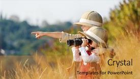  Presentation with young children playing - Cool new PPT layouts with  backdrop and a  colored foreground.