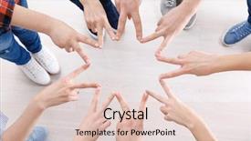  Presentation with people unity - Presentation design enhanced with together as symbol of unity background and a lemonade colored foreground