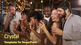  Presentation with christmas party - PPT theme having together at a christmas party background and a tawny brown colored foreground