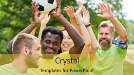  Presentation with football plays - Audience pleasing presentation consisting of together at a team building backdrop and a yellow colored foreground