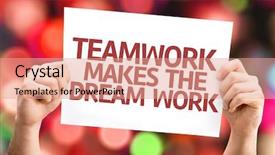  Presentation with everyone - PPT theme enhanced with together everyone achieves more - teamwork makes the dream work background and a coral colored foreground
