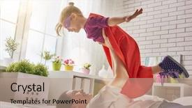  Presentation with superman - Colorful slide set enhanced with together girl in an superman backdrop and a coral colored foreground