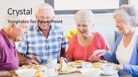  Presentation with lunch - Theme enhanced with together in a retirement home background and a lemonade colored foreground