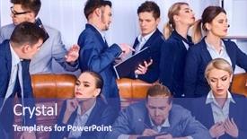  Presentation with office life - Slide deck featuring together in office about economic background and a ocean colored foreground