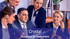  Presentation with office life - PPT layouts with together in office about economic background and a navy blue colored foreground