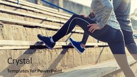  Presentation with lifestyle - Cool new PPT theme with together legos - fitness sport exercising and lifestyle backdrop and a coral colored foreground