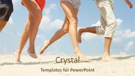  Presentation with girl running on the beach clouds - Cool new theme with together legos - legs of three friends running backdrop and a cream colored foreground