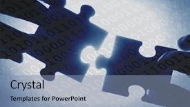  Presentation with together puzzle pieces - Amazing presentation design having together on a binary code backdrop and a seafoam green colored foreground