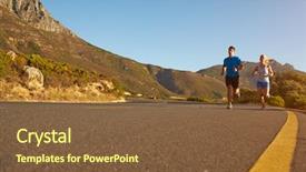  Presentation with training aspire man running - Amazing presentation design having together on an empty road backdrop and a tawny brown colored foreground