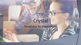  Presentation with business casual - Presentation theme having together on an innovative product background and a soft green colored foreground