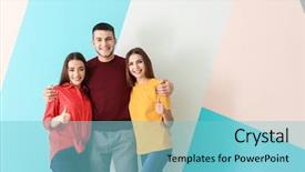  Presentation with people unity - Cool new PPT theme with together on color background unity backdrop and a  colored foreground