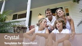  Presentation with porch of falafel - Audience pleasing presentation theme consisting of together on front porch step backdrop and a coral colored foreground