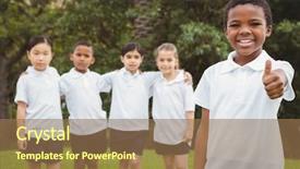  Presentation with racial group high school students - Cool new presentation design with together on the school ground backdrop and a  colored foreground