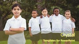  Presentation with racial group high school students - Amazing slides having together on the school ground backdrop and a  colored foreground