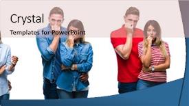  Presentation with together - Colorful theme enhanced with together over white isolated backgroud backdrop and a soft green colored foreground