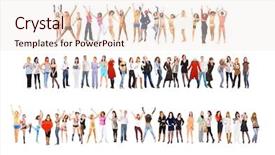  Presentation with celebrate - Colorful theme enhanced with together we celebrate united colleagues backdrop and a sky blue colored foreground