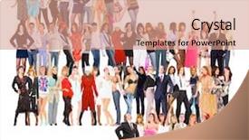  Presentation with stand - Presentation theme enhanced with together we stand workforce concept background and a  colored foreground