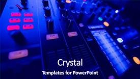  Presentation with recording studio mixing console - Slide set consisting of toggle - dj console mixing desk background and a navy blue colored foreground